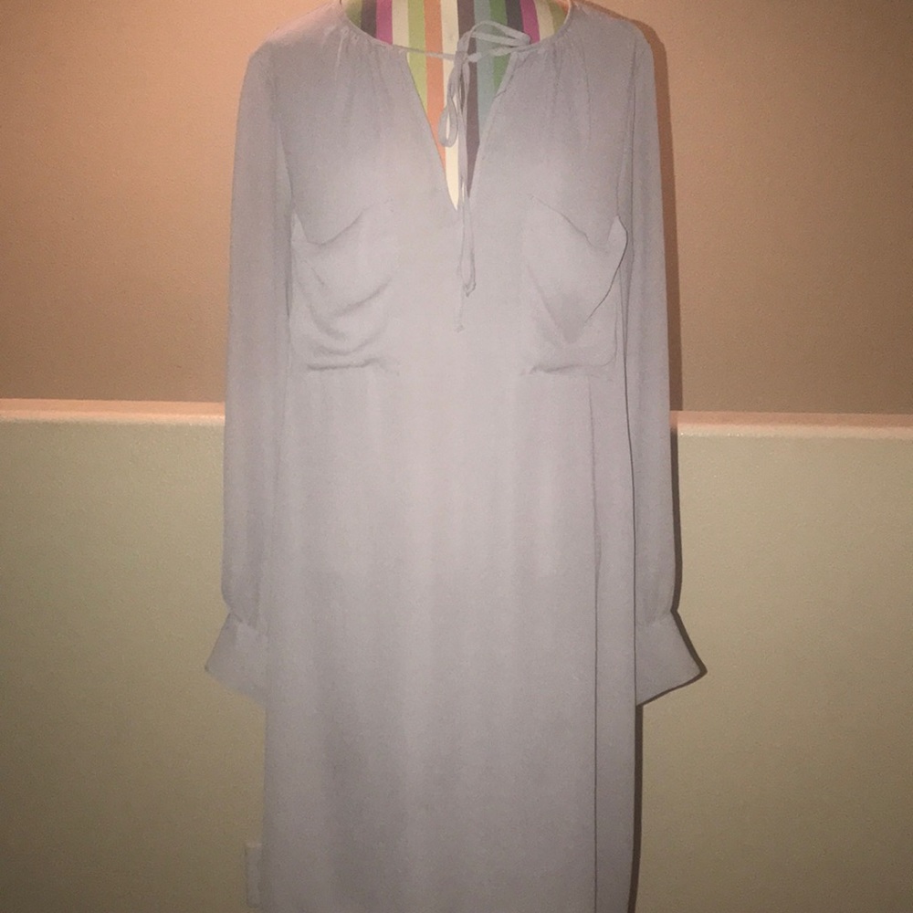 BCBG shirt dress 100% polyester heather gray.